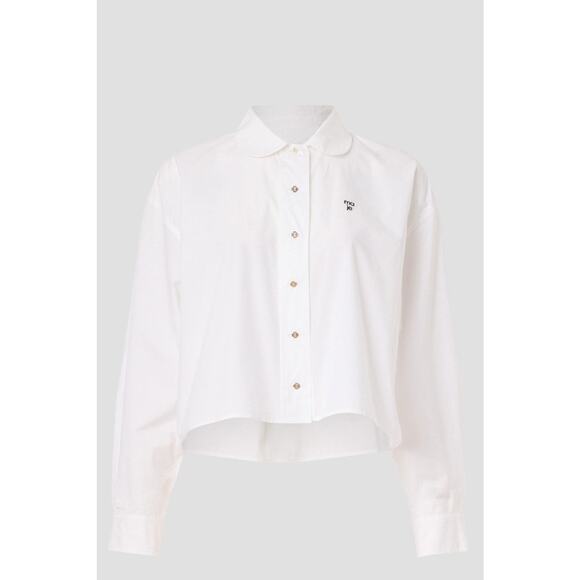 Maje Collared Long Sleeves Button-Up Shirt - 1 White - Picture 1 of 5